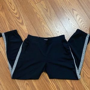 Tally Weijl women’s black boho pants with side geometric design elastic hem